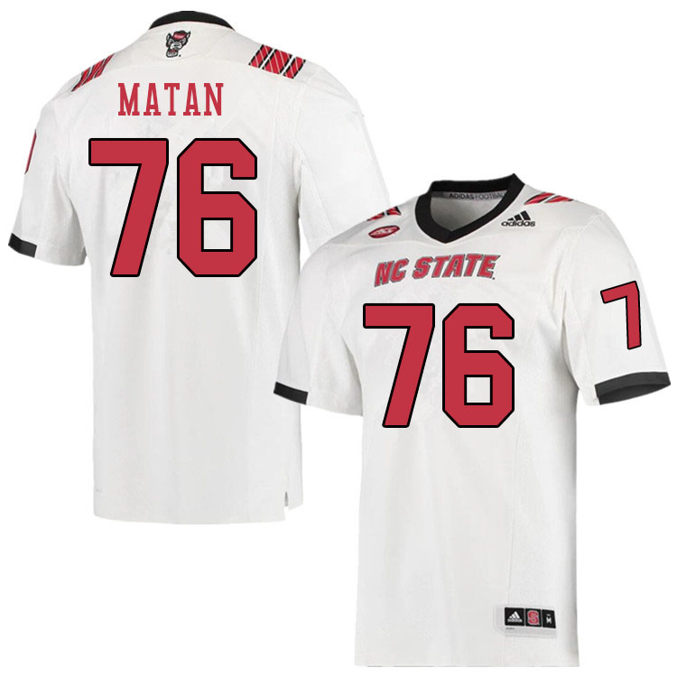 Men #76 Patrick Matan NC State Wolfpack College Football Jerseys Sale-White